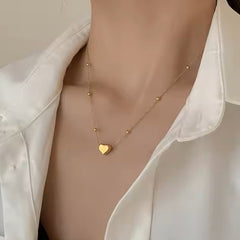 Premium SS Golden Heart Pendant
