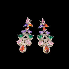 Premium Multi-Color Fall Earrings – Sparkling Crystal Paved Elegance
