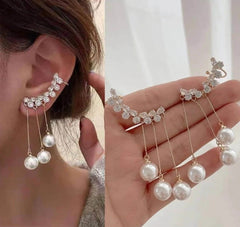 Pearl Tassel Ear Bone Clip Fall Earrings