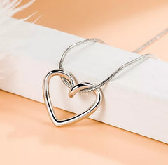 Silver Hollow Heart Pendant