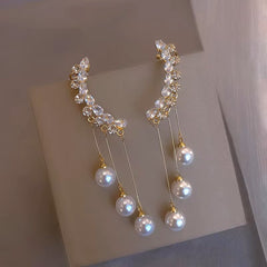 Pearl Tassel Ear Bone Clip Fall Earrings