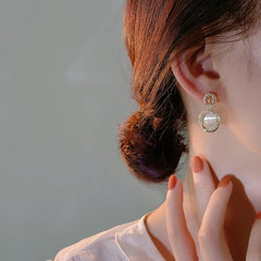 Delicate Pearl French Style Stud Earring