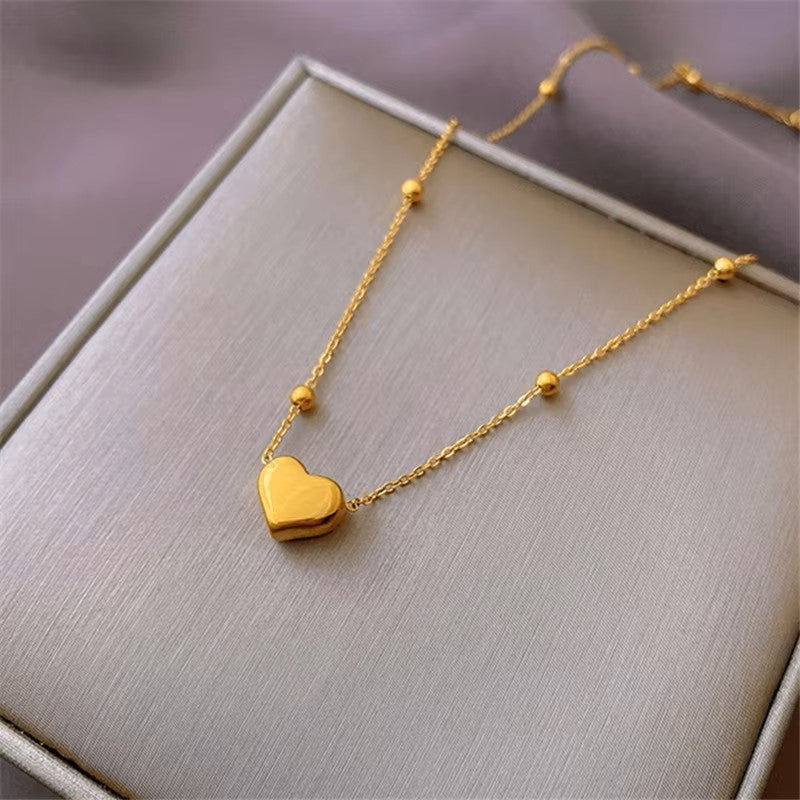 Premium SS Golden Heart Pendant