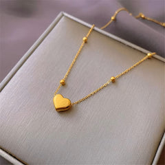 Premium SS Golden Heart Pendant