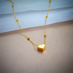 Premium SS Golden Heart Pendant