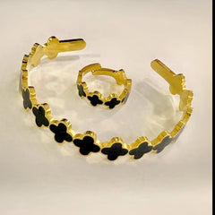 Premium SS Adjustable Fashion Hand Cuff and Ring