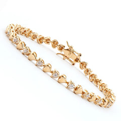 Pave Diamond Heart Charm Bracelet Art. Zircona