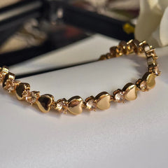 Pave Diamond Heart Charm Bracelet Art. Zircona