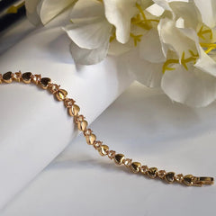 Pave Diamond Heart Charm Bracelet Art. Zircona