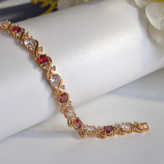 Red & Crystal Art. CZ Bracelet