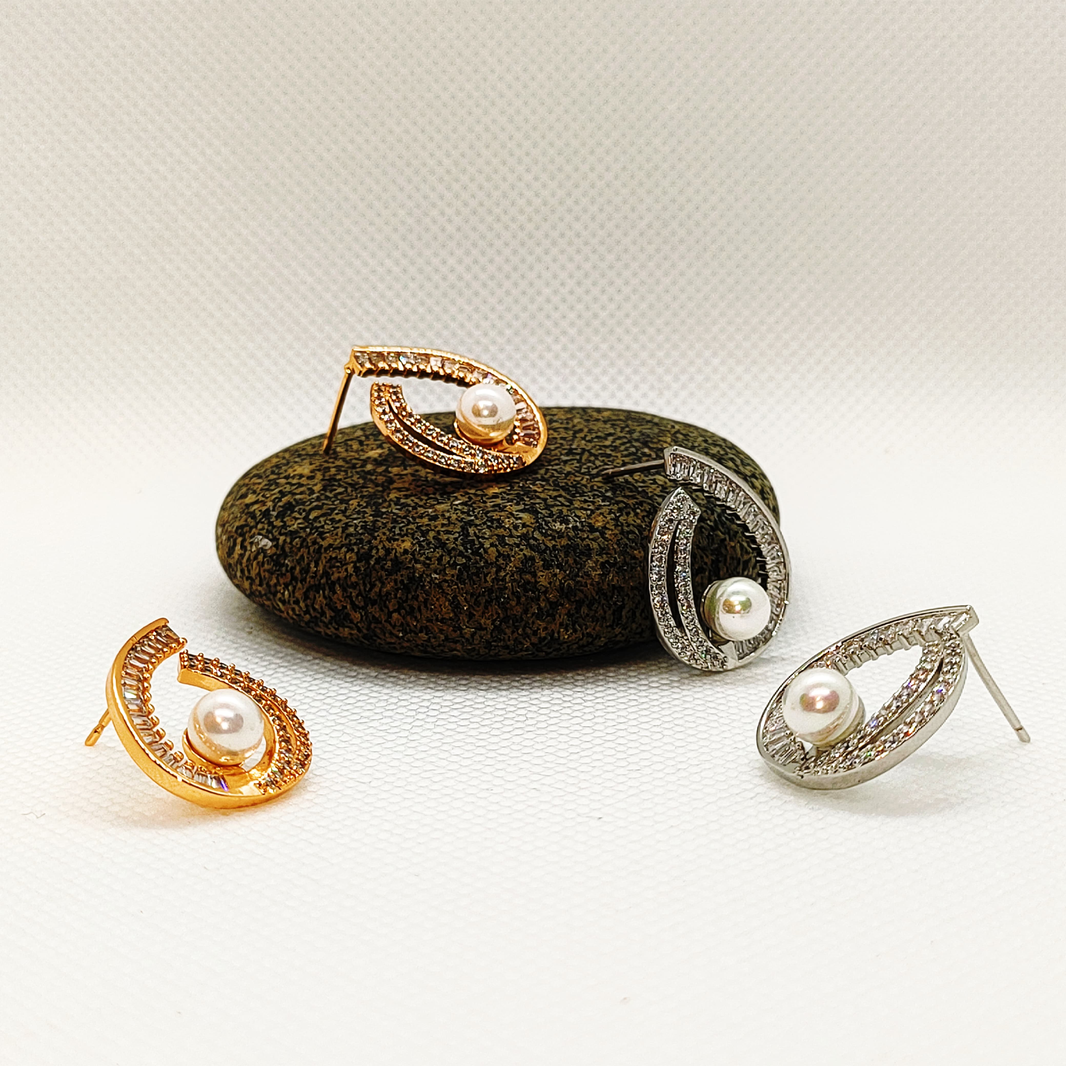 Premium Paved Stone Ear Studs