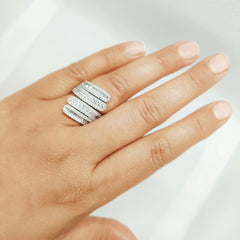 Premium Adjustable Paved Stone Finger Ring