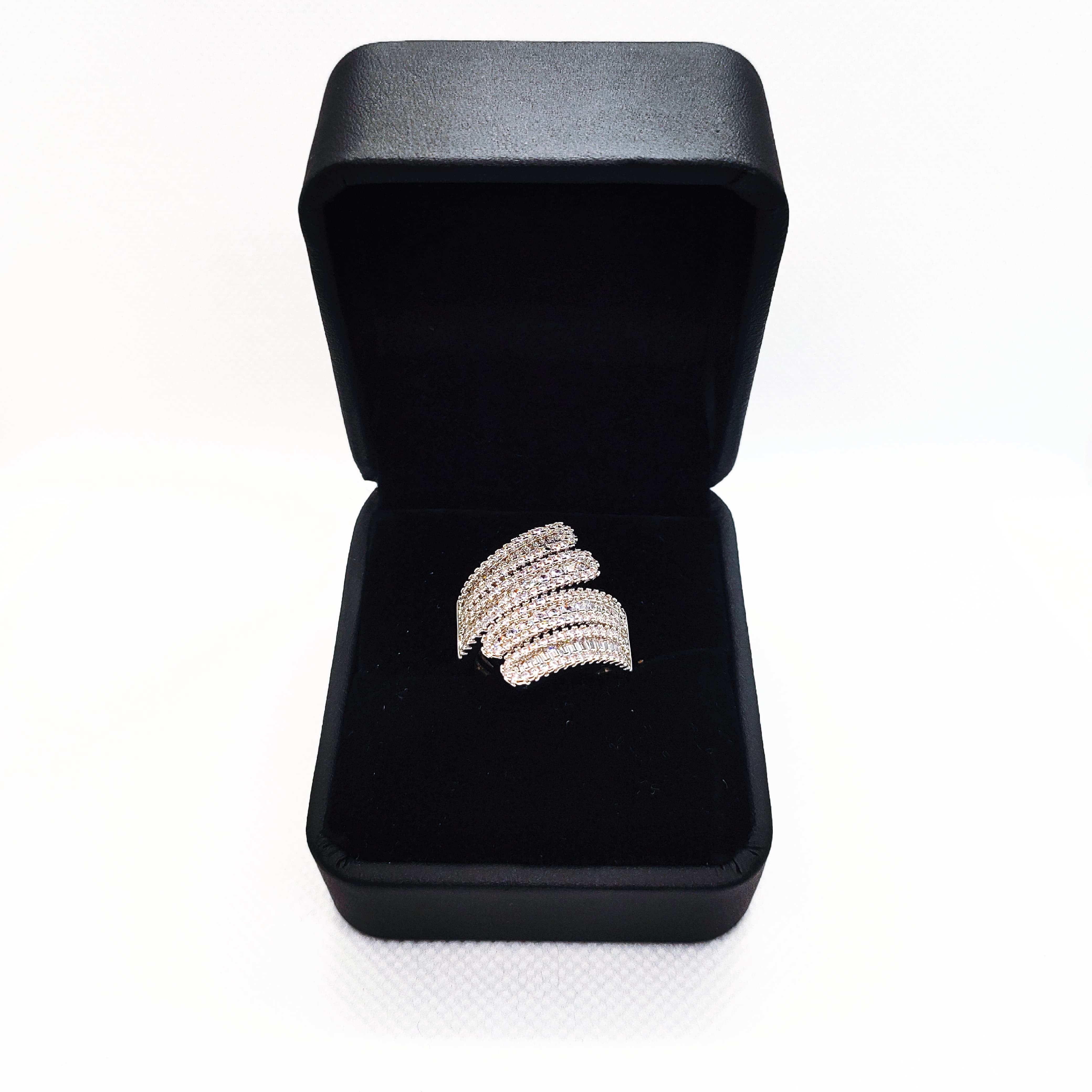 Premium Adjustable Paved Stone Finger Ring