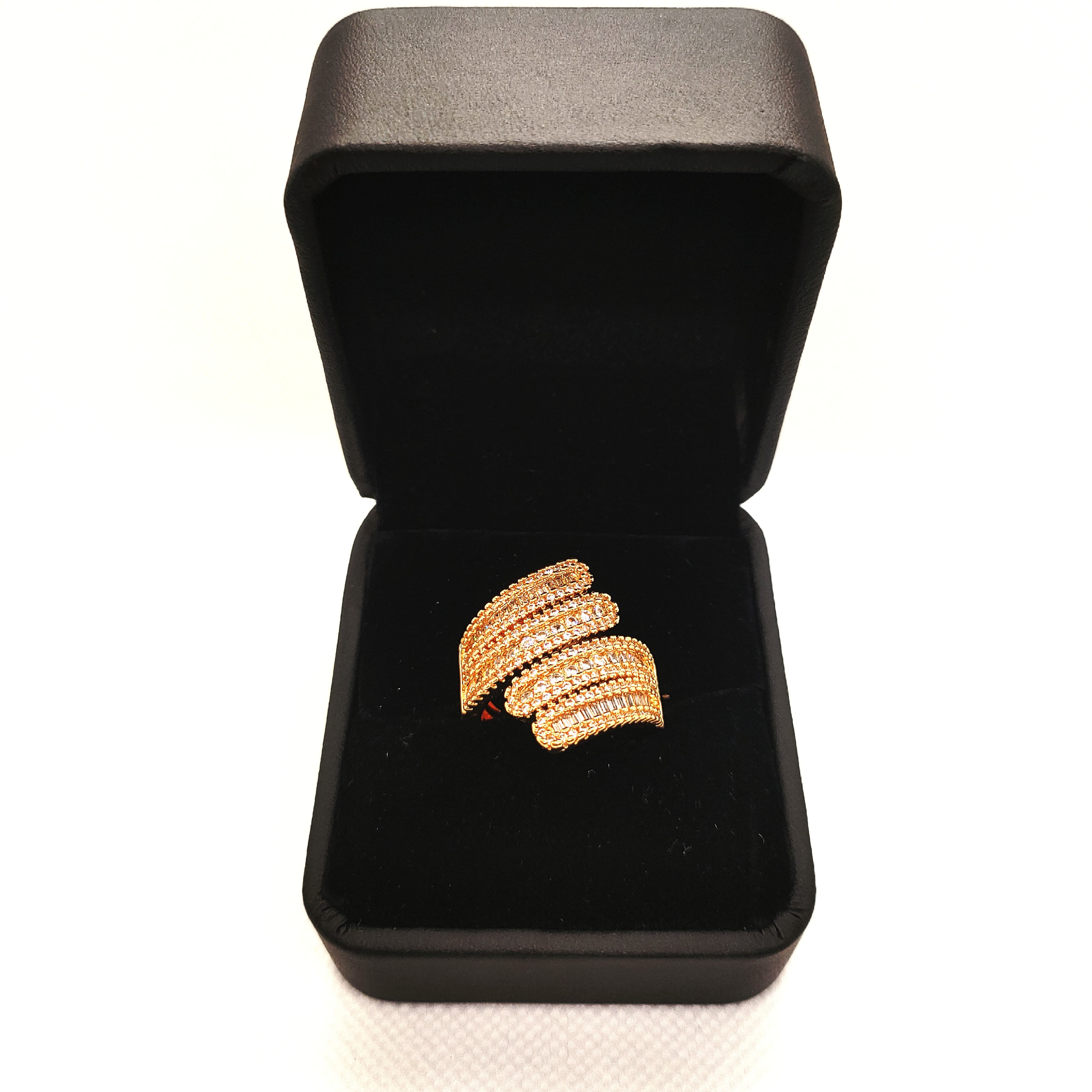 Premium Adjustable Paved Stone Finger Ring