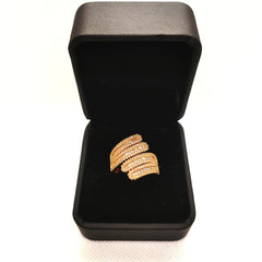 Premium Adjustable Paved Stone Finger Ring