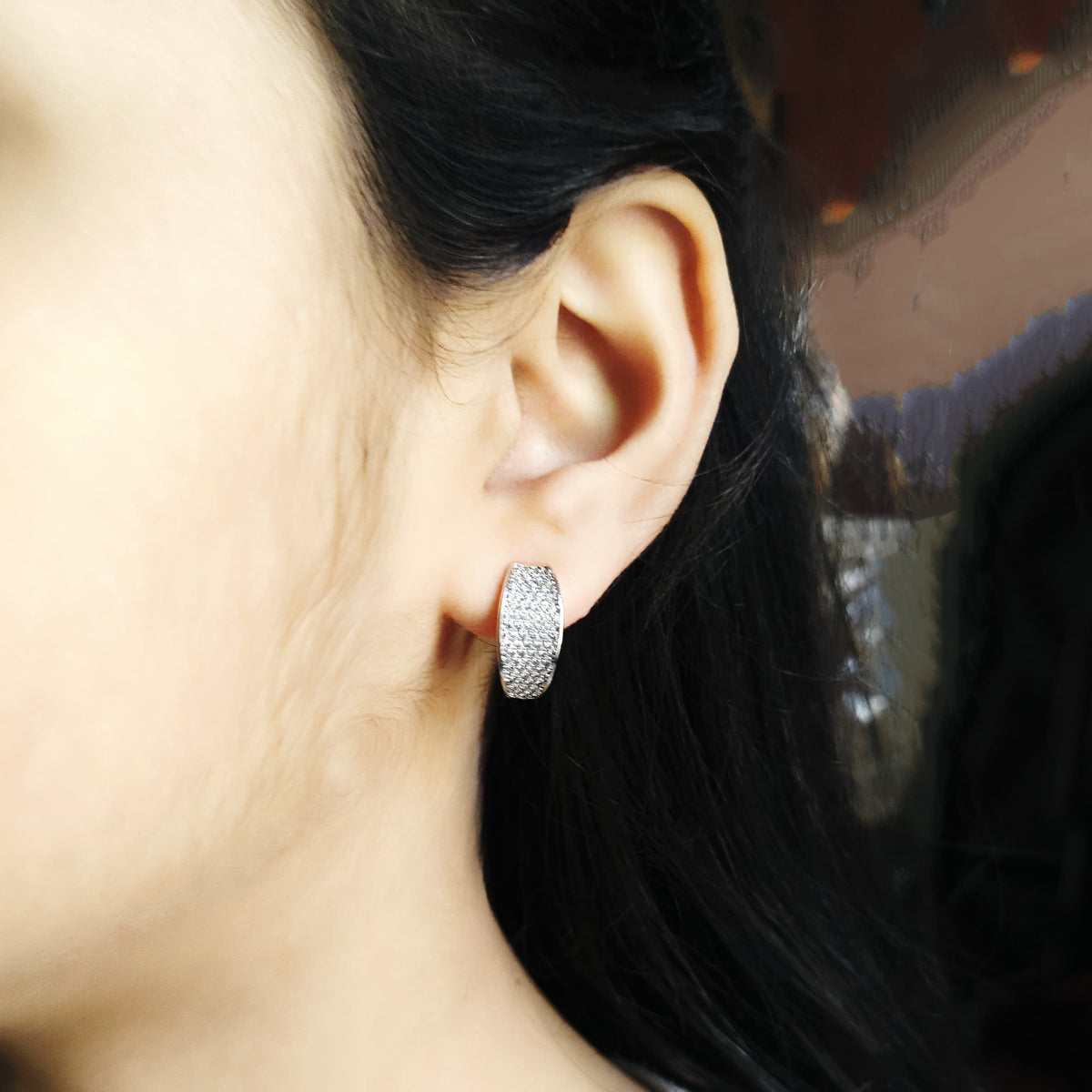 Premium Paved Stone Stud Earrings – Luxury Shine & Modern Elegance