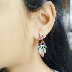 Premium Multi-Color Fall Earrings – Sparkling Crystal Paved Elegance