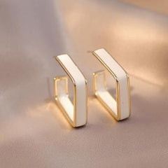 Golden Enameled Hoops
