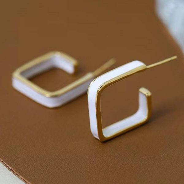 Golden Enameled Hoops