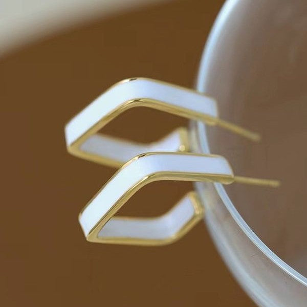 Golden Enameled Hoops